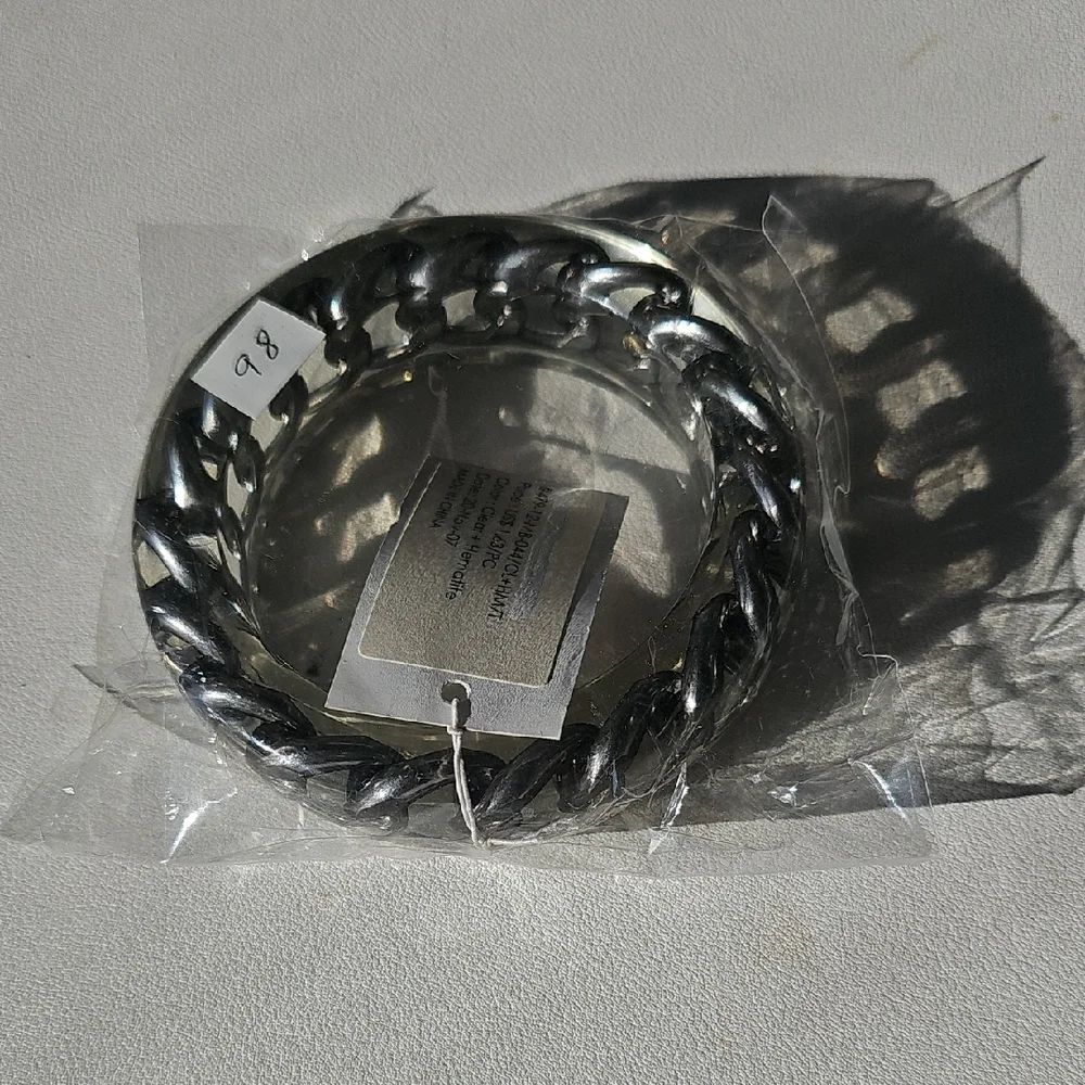 Chunky Silver Chain Link Bangle Bracelet